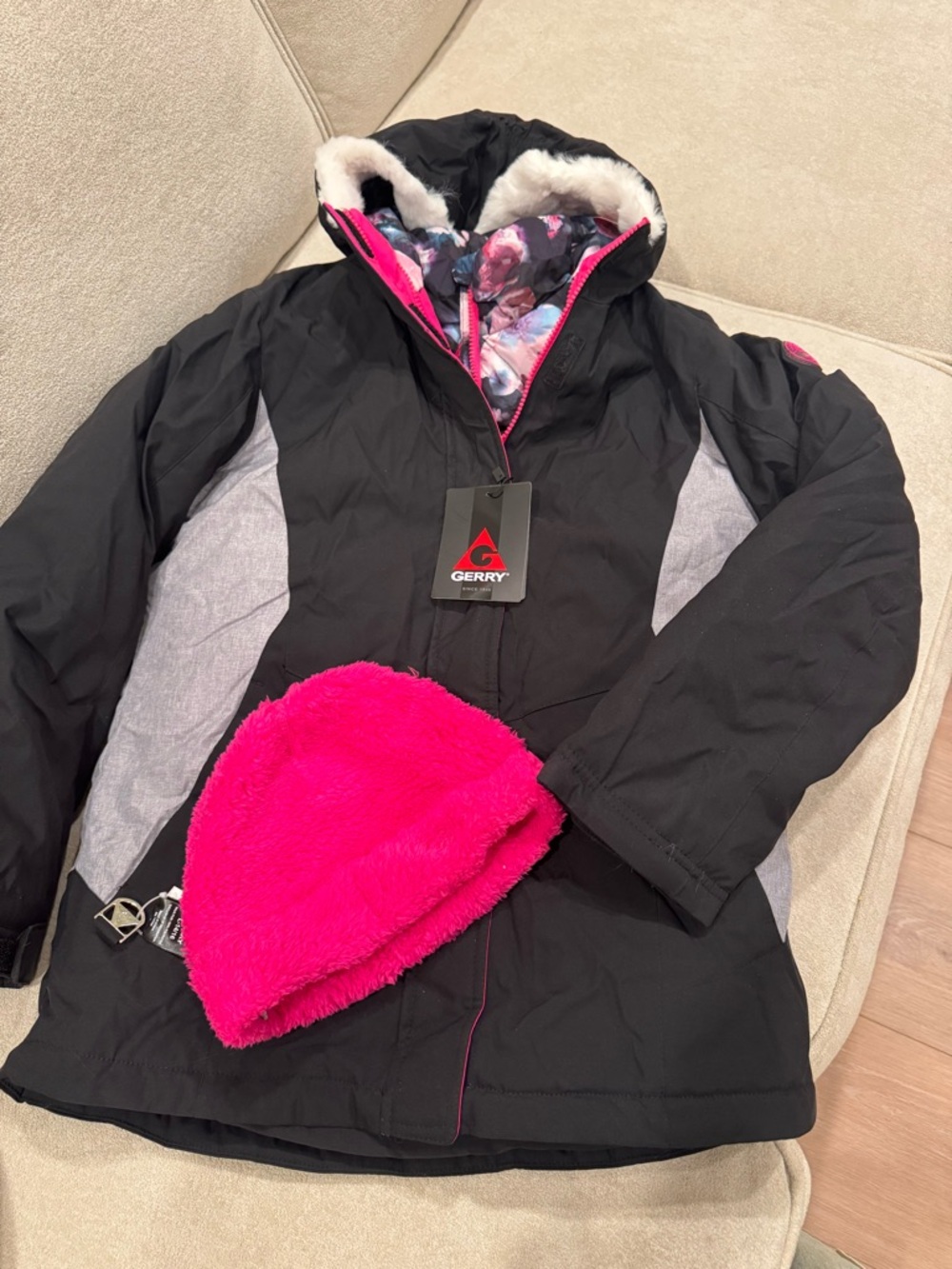 Gerry Weber 3 in 1 Girls Black Jacket with Pink Accents NWT